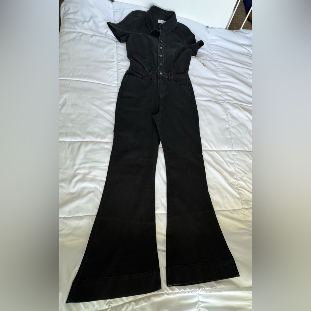 Jessica Simpson Black Denim Jeans Jumpsuit. - Picture 2 of 12
